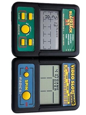 Vintage 2-Radica Handheld Pocket Electronic Games, Video Slots & Black Jack